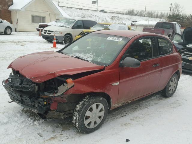 KMHCM36C27U003551 - 2007 HYUNDAI ACCENT GS RED photo 2