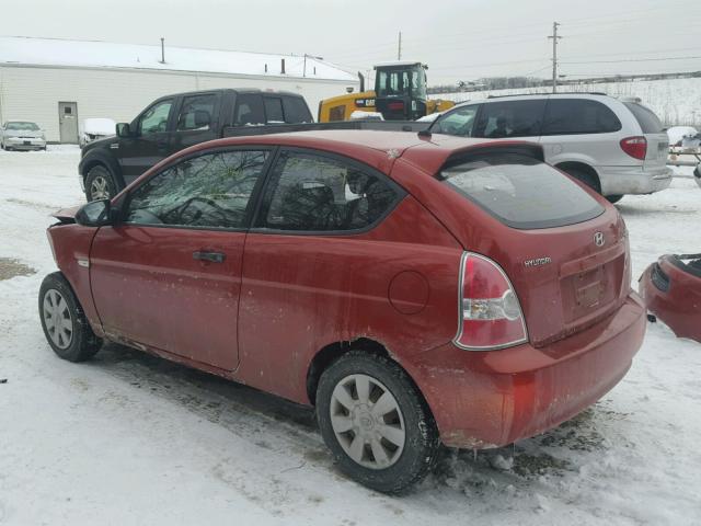 KMHCM36C27U003551 - 2007 HYUNDAI ACCENT GS RED photo 3