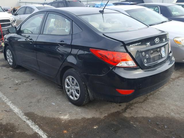 KMHCT4AE0DU586148 - 2013 HYUNDAI ACCENT GLS BLACK photo 3