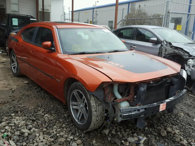 2B3KA53H66H260137 - 2006 DODGE CHARGER R/ ORANGE photo 1