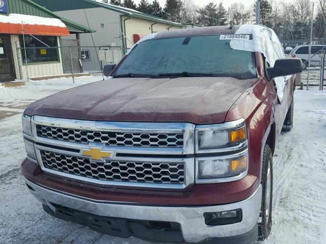 3GCUKREC6EG537297 - 2014 CHEVROLET SILVERADO MAROON photo 2