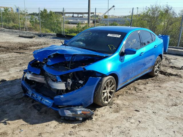 1C3CDFBB8FD182037 - 2015 DODGE DART SXT BLUE photo 2