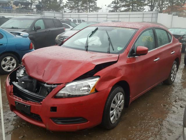 3N1AB7AP5EY321342 - 2014 NISSAN SENTRA S BURGUNDY photo 2