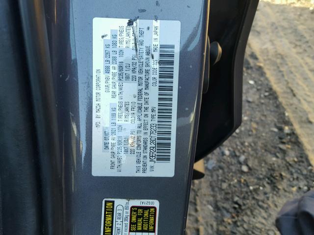 JM3ER29L280176233 - 2008 MAZDA CX-7 GRAY photo 10