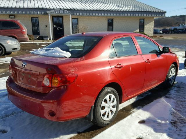 1NXBU40E99Z040658 - 2009 TOYOTA COROLLA BA RED photo 4