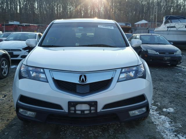 2HNYD2H77AH516786 - 2010 ACURA MDX ADVANC WHITE photo 9