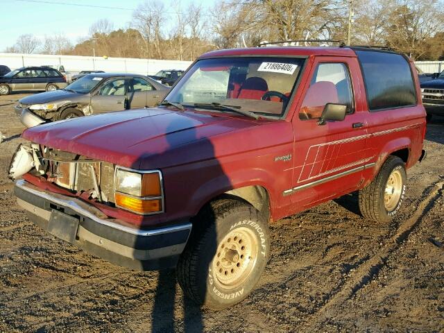 1FMCU14T0LUB20885 - 1990 FORD BRONCO II BURGUNDY photo 2