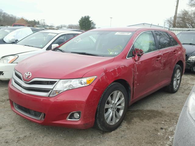 4T3BA3BB2EU057387 - 2014 TOYOTA VENZA LE BURGUNDY photo 2