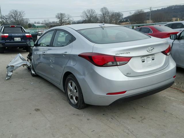 5NPDH4AE7EH481421 - 2014 HYUNDAI ELANTRA SE SILVER photo 3