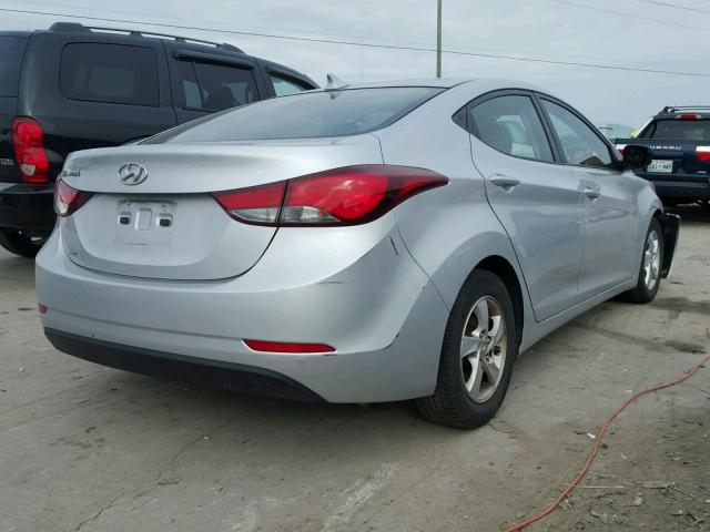 5NPDH4AE7EH481421 - 2014 HYUNDAI ELANTRA SE SILVER photo 4