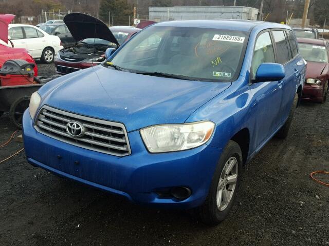 JTEES41A482072863 - 2008 TOYOTA HIGHLANDER BLUE photo 2