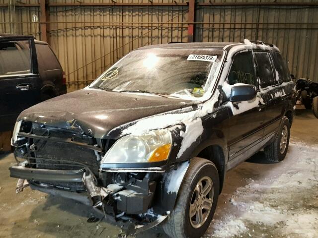 2HKYF18514H538917 - 2004 HONDA PILOT EXL BLUE photo 2