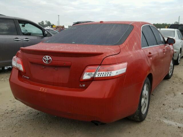 4T4BF3EK9AR050958 - 2010 TOYOTA CAMRY BASE RED photo 4