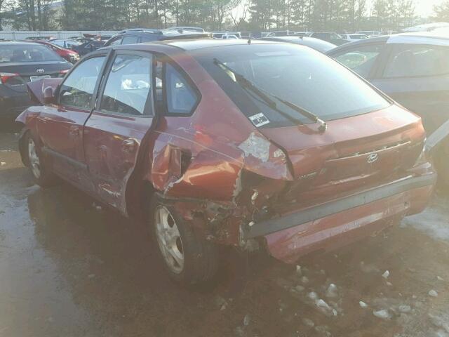 KMHDN55D02U046348 - 2002 HYUNDAI ELANTRA GL RED photo 3