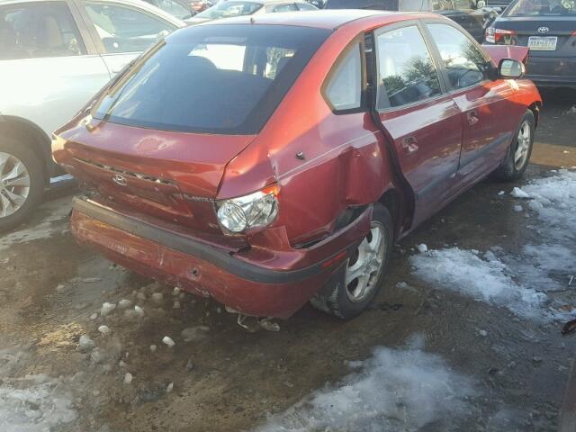 KMHDN55D02U046348 - 2002 HYUNDAI ELANTRA GL RED photo 4