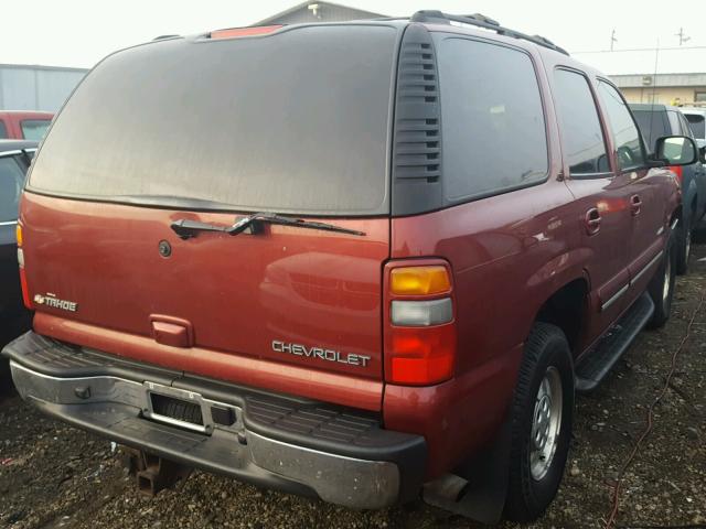 1GNEK13Z93J213468 - 2003 CHEVROLET TAHOE K150 BURGUNDY photo 4