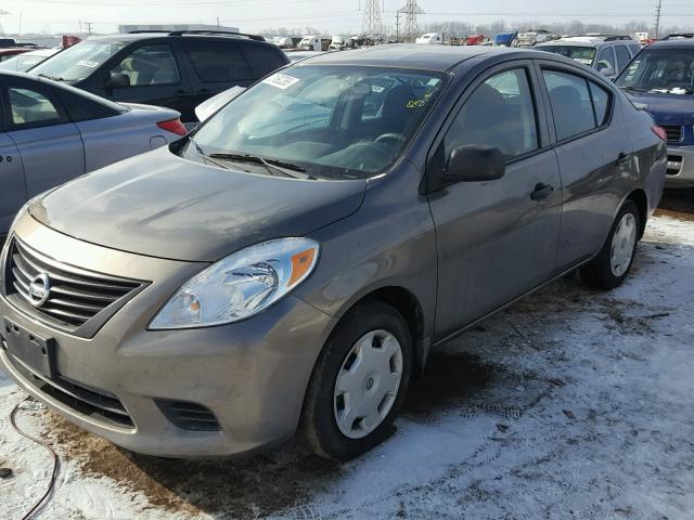 3N1CN7AP9EL830850 - 2014 NISSAN VERSA S GRAY photo 2