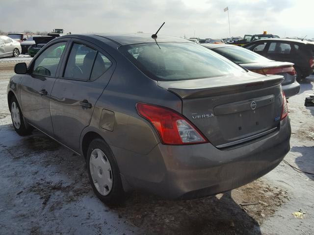 3N1CN7AP9EL830850 - 2014 NISSAN VERSA S GRAY photo 3