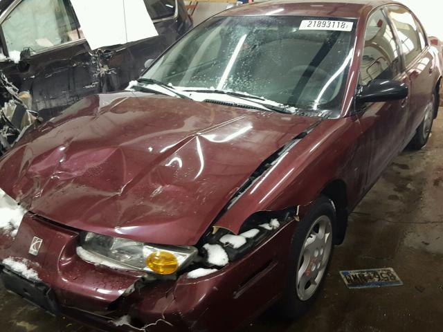 1G8ZK52782Z281644 - 2002 SATURN SL2 BURGUNDY photo 2