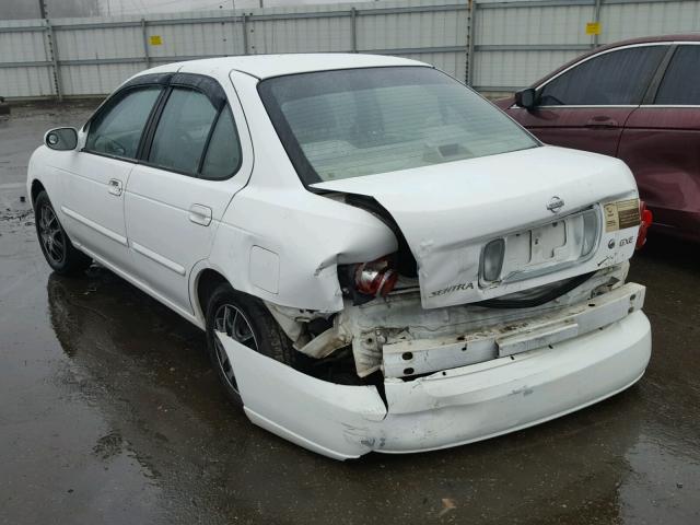 3N1CB51D52L681626 - 2002 NISSAN SENTRA XE WHITE photo 3