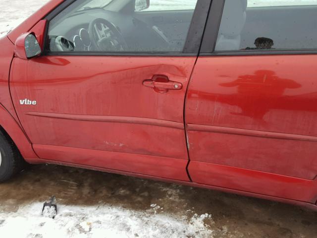 5Y2SL63895Z484063 - 2005 PONTIAC VIBE RED photo 9