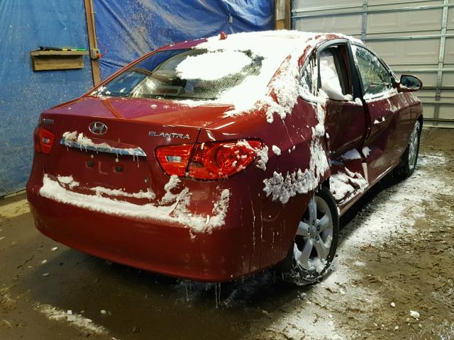 KMHDU4AD7AU008066 - 2010 HYUNDAI ELANTRA BL RED photo 4