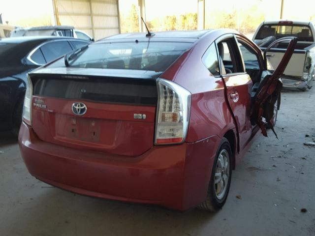 JTDKN3DU9A5129366 - 2010 TOYOTA PRIUS RED photo 4