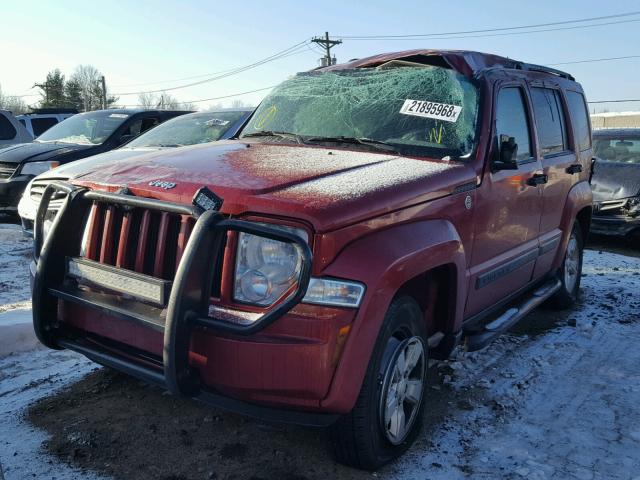 1J8GN28K89W510035 - 2009 JEEP LIBERTY SP BURGUNDY photo 2