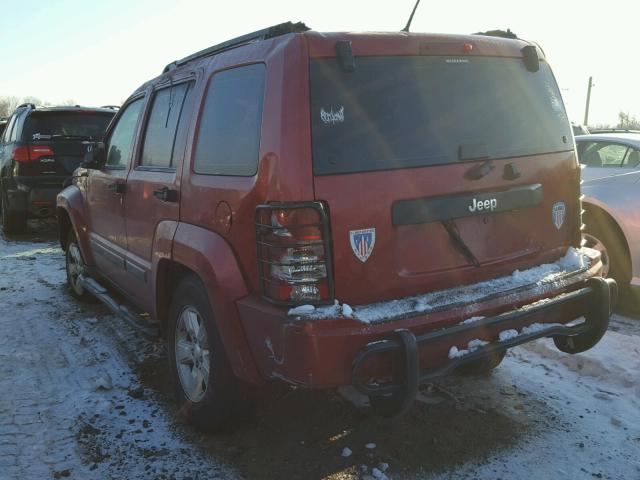 1J8GN28K89W510035 - 2009 JEEP LIBERTY SP BURGUNDY photo 3