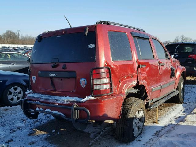 1J8GN28K89W510035 - 2009 JEEP LIBERTY SP BURGUNDY photo 4