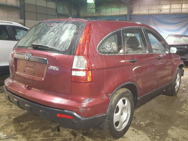 5J6RE48339L067146 - 2009 HONDA CR-V LX MAROON photo 4