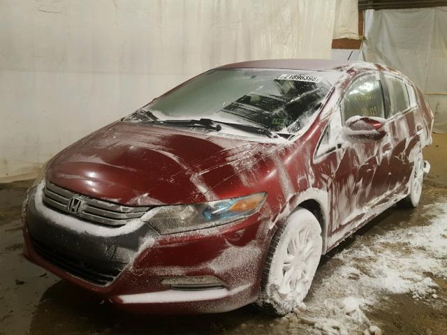 JHMZE2H78AS025089 - 2010 HONDA INSIGHT EX MAROON photo 2