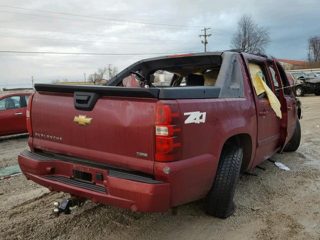 3GNFK123X7G246598 - 2007 CHEVROLET AVALANCHE MAROON photo 4