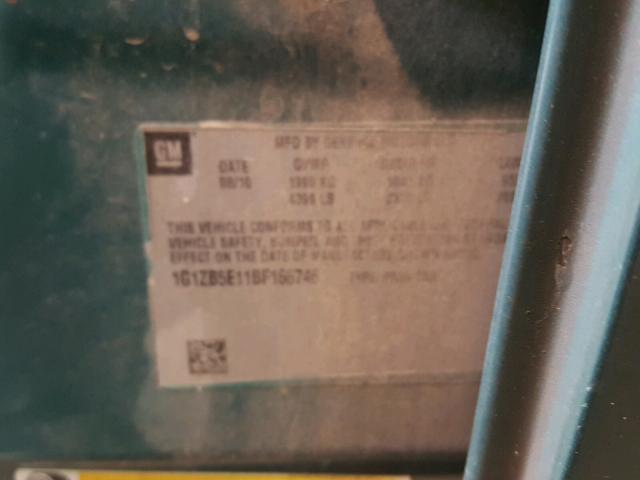 1G1ZB5E11BF166746 - 2011 CHEVROLET MALIBU LS GREEN photo 10