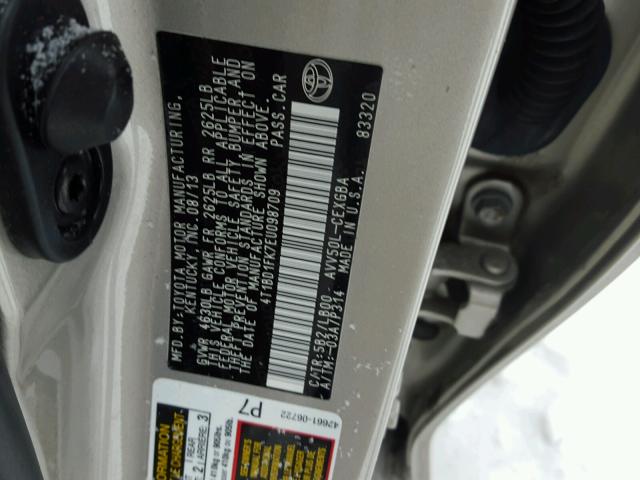 4T1BD1FK7EU098709 - 2014 TOYOTA CAMRY HYBR TAN photo 10