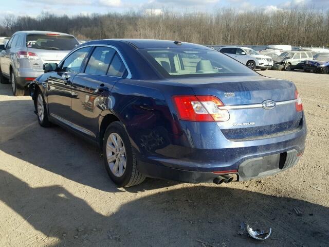 1FAHP2DW7CG133865 - 2012 FORD TAURUS SE BLUE photo 3