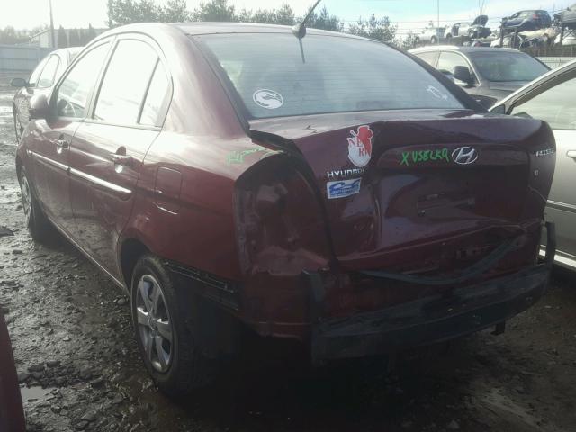 KMHCN46C99U323231 - 2009 HYUNDAI ACCENT GLS MAROON photo 3