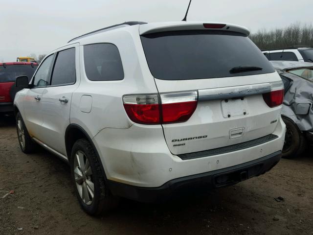 1C4RDJDG5DC602390 - 2013 DODGE DURANGO CR WHITE photo 3