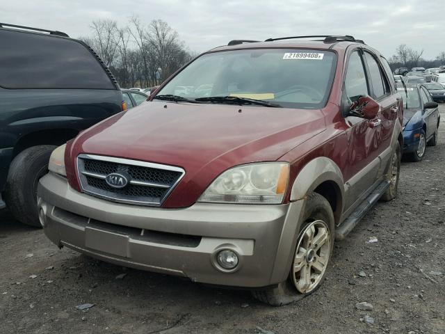 KNDJC733355442436 - 2005 KIA SORENTO EX MAROON photo 2