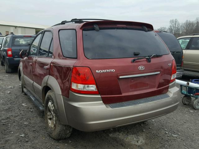 KNDJC733355442436 - 2005 KIA SORENTO EX MAROON photo 3