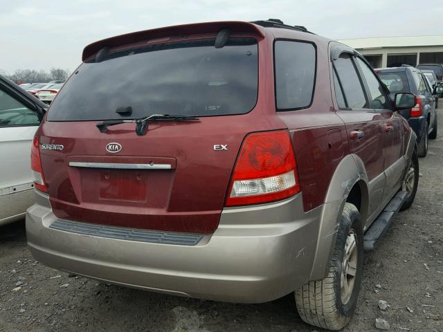 KNDJC733355442436 - 2005 KIA SORENTO EX MAROON photo 4