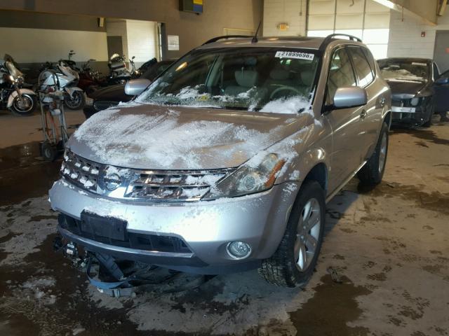 JN8AZ08W07W661185 - 2007 NISSAN MURANO SL SILVER photo 2