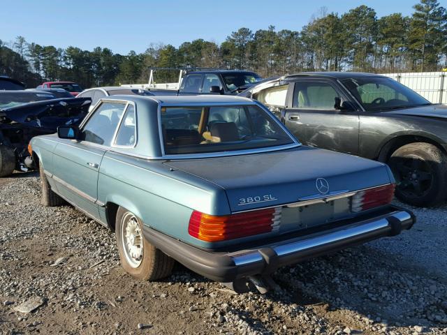 WDBBA45A7EA008594 - 1984 MERCEDES-BENZ 380 SL TEAL photo 3