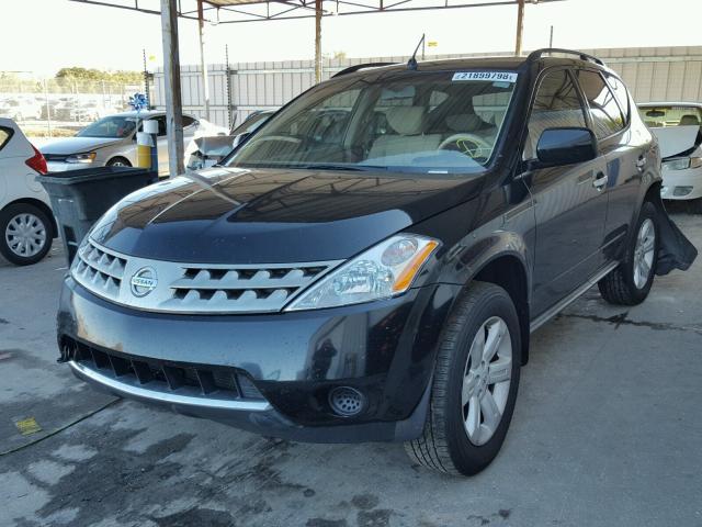 JN8AZ08T67W523768 - 2007 NISSAN MURANO SL BLACK photo 2