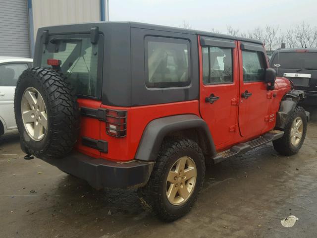 1J4BZ3H13AL174734 - 2010 JEEP WRANGLER U RED photo 4