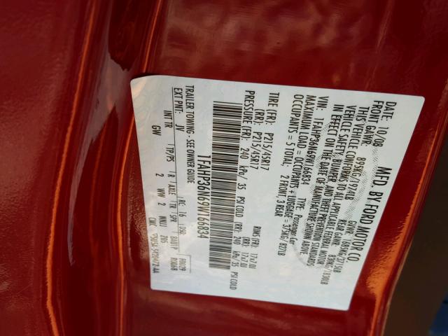 1FAHP36N69W166834 - 2009 FORD FOCUS SES RED photo 10