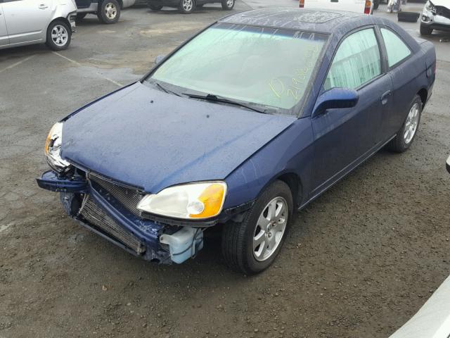 1HGEM22983L034371 - 2003 HONDA CIVIC EX BLUE photo 2