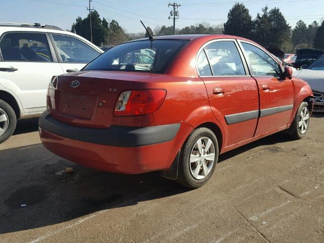 KNADE223096573624 - 2009 KIA RIO BASE RED photo 4