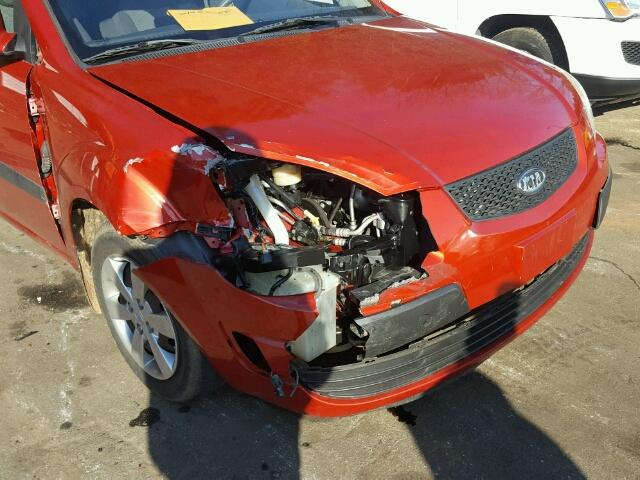 KNADE223096573624 - 2009 KIA RIO BASE RED photo 9