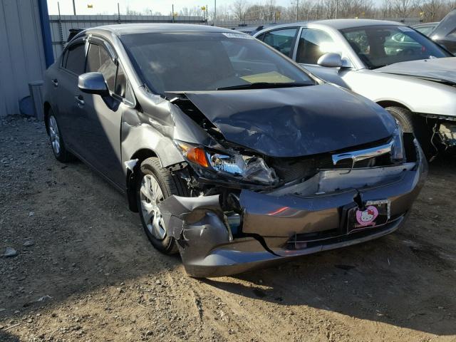 2HGFB2F58CH581414 - 2012 HONDA CIVIC LX GRAY photo 1